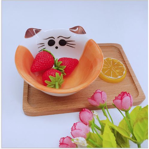 Bát sứ ăn dặm cho bé Kiểu Nhật ,Chén ăn dặm Mèo vàng