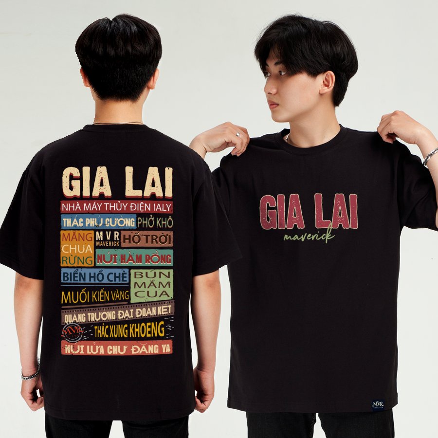 Áo thun Gia Lai in 2 mặt Unisex phông rộng big size cotton ao cặp gia đình du lịch fact UNDER MVR BB4171