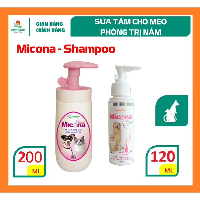 Vemedim Micona Shampoo sữa tắm phòng nấm da, viêm da cho chó, mèo