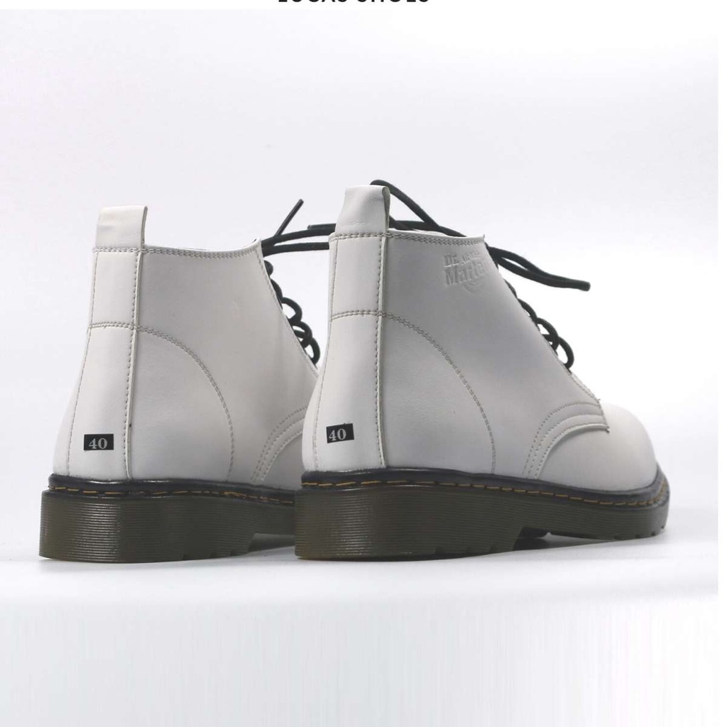 Giày Boots trắng cổ trung Dr.68 White size từ 35-&gt;44, Lucas Shoes bảo hành 1 năm