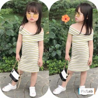 Đầm body sọc mặc 2 kiểu