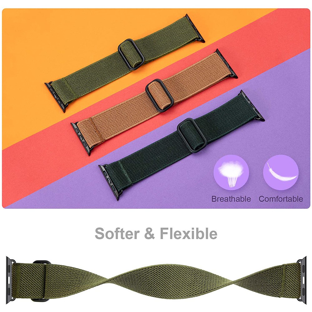 Dây Đeo Đồng Hồ iWatch 44mm 40mm 42mm 38mm Series 6 5 SE 4 3 2 1 Bằng Nylon Bện Cao Cấp