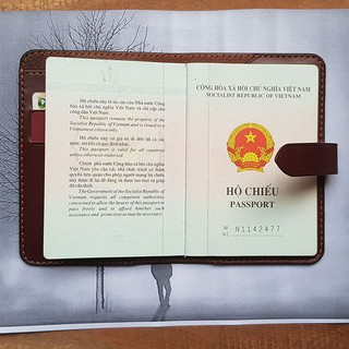 Bóp đựng Passport - Da bò thật - Đồ da handmade BV0048