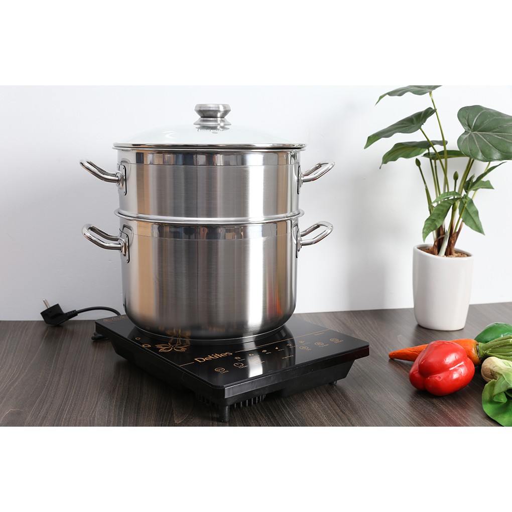 Nồi xửng hấp 32cm vung inox - Xửng hấp Inox cao cấp