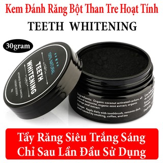 Kem Đánh Răng Bột Tẩy Trắng Răng Than Tre Hoạt Tính TEETH WHITENING 100% NATURAL 30gram