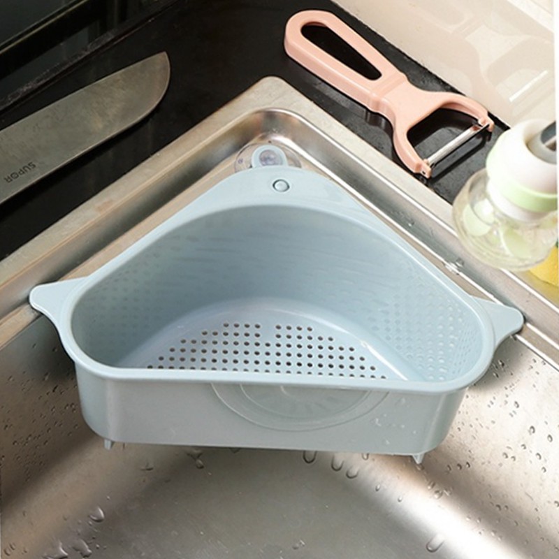 Rổ thoát nước gắn bồn rửa chén có cốc hút chắn chắn đa năng đựng đồ gọn gàng