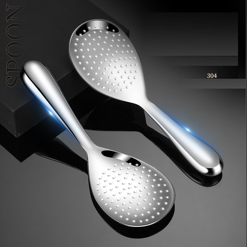 Vá cơm, môi inox 304 Hàn Quốc eo chống dính dày sáng bóng cả vàng titan 20.5cm siêu bền đẹp vệ sinh an toàn