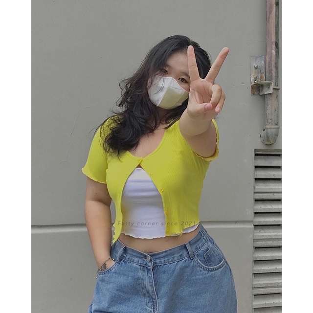 áo kiểu bigsize , form croptop xinh xắn , kiểu dáng đơn giản , chất vải cực co giãn cho nàng mũm mĩm