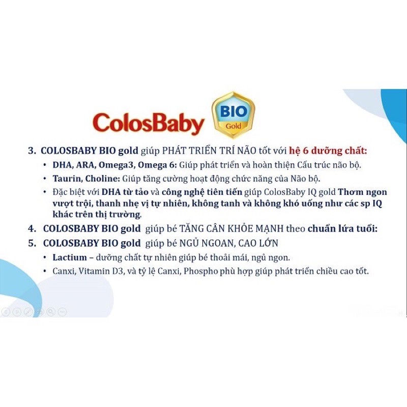 Sữa bột Colosbaby BIO số 1 (800g). Hỗ trợ hệ tiêu hoá.