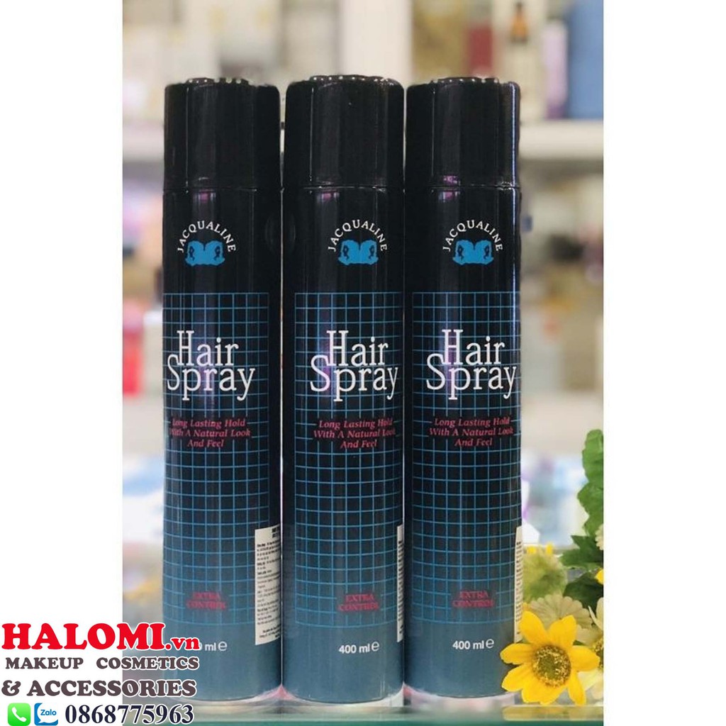 Keo xịt tóc giữ nếp JACQUALINE HAIR SPRAY 400ml chai đen chính hãng giữ nếp tạo kiểu tóc