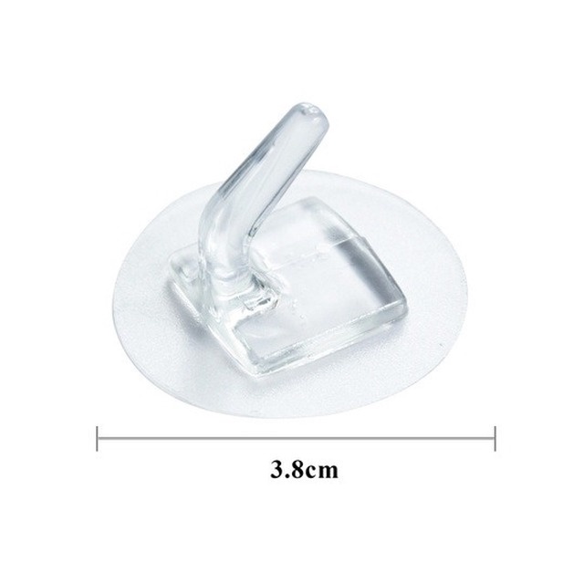 Móc treo đồ dán tường bằng nhựa trong suốt có thể tái sử dụng tiện lợi