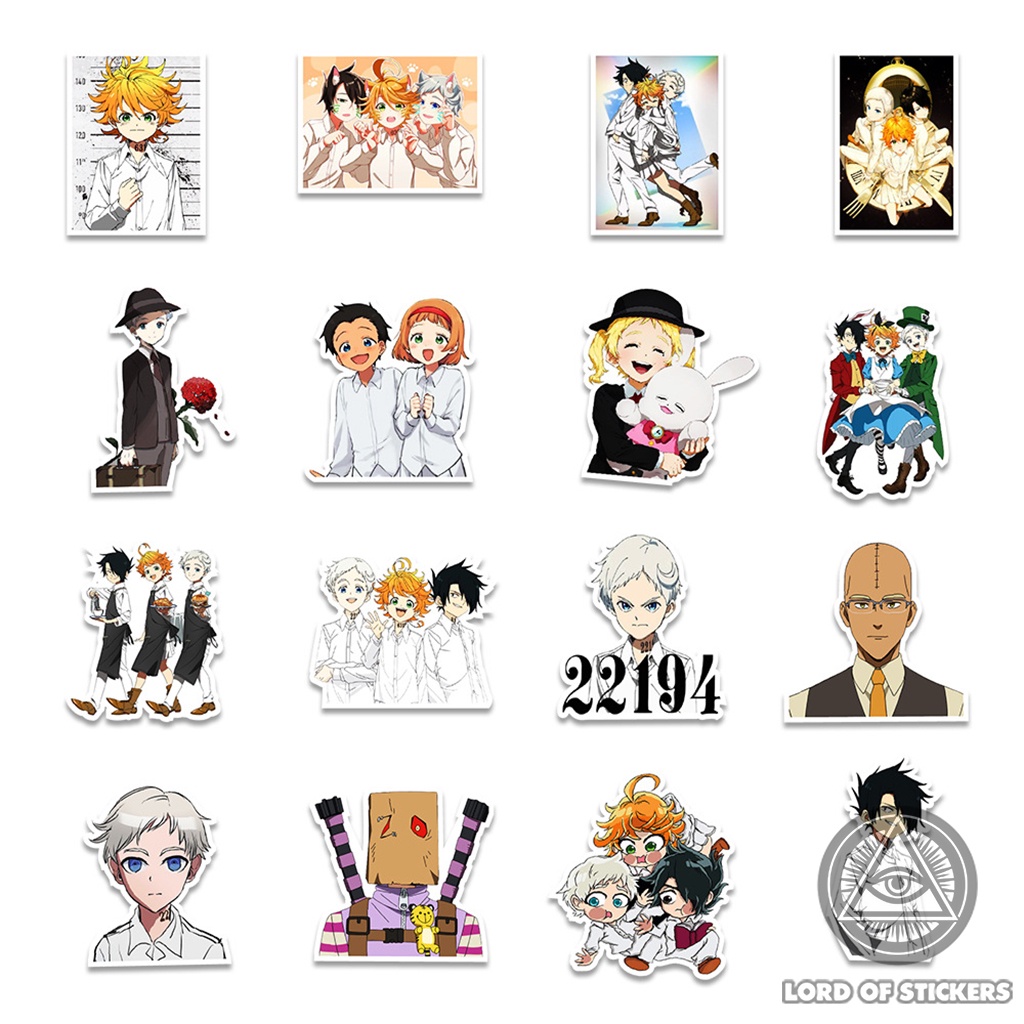 Set 50 Hình Dán The Promised Neverland Sticker Anime Miền Đất Hứa Chống Thấm Nước Trang Trí Mũ Nón Bảo Hiểm, Laptop, Sổ