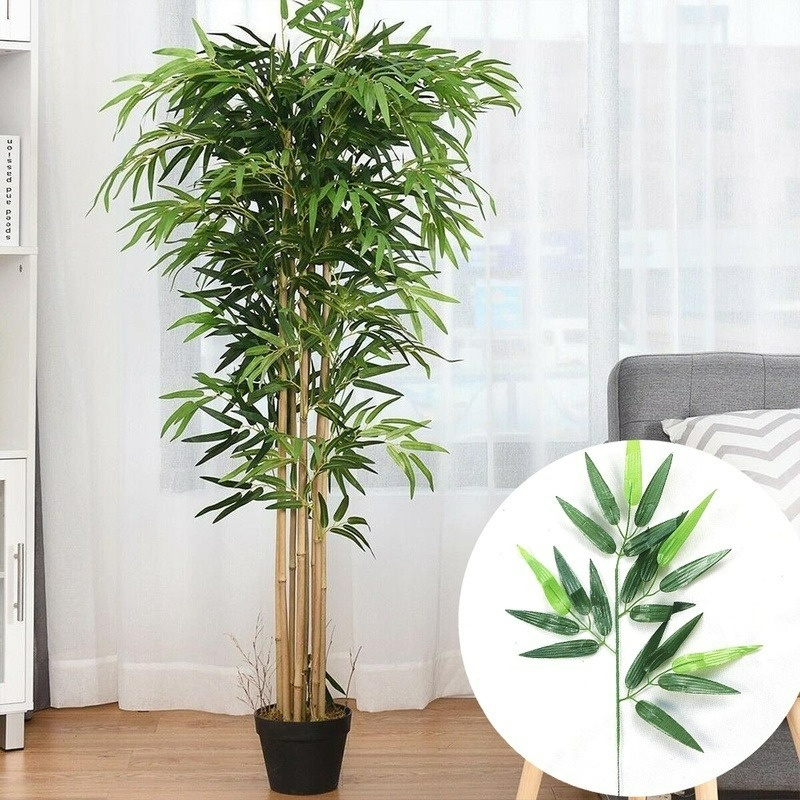 Set 10 Nhánh Lá Tre Giả Bằng Vải Lụa Dùng Để Trang Trí Nhà Cửa/Văn Phòng