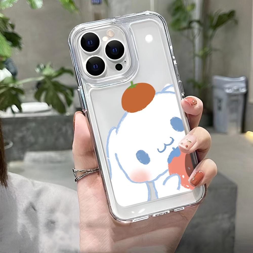Ốp Điện Thoại Trong Suốt In Hình Thỏ Dâu Tây Cho iphone 14ProMax 14Plus 13 11 12 7Plus X XR