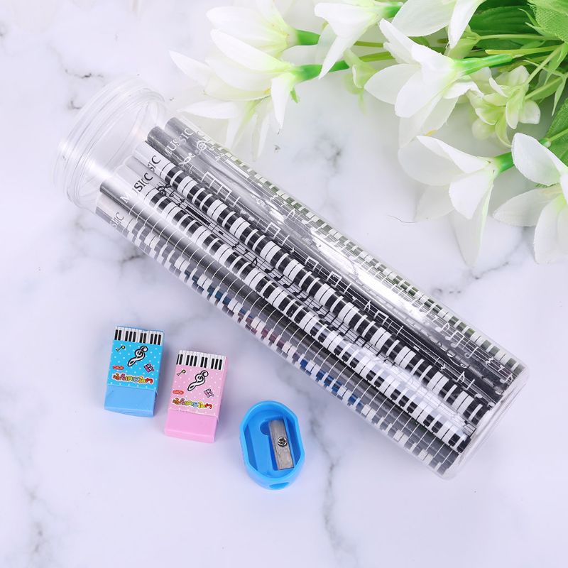 Set 36 Bút Chì 2B Hình Nốt Nhạc Xinh Xắn