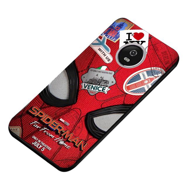 Motorola Moto C X4 E4 G5 G5S Plus JULY Spiderman Soft Silicon Black TPU Case