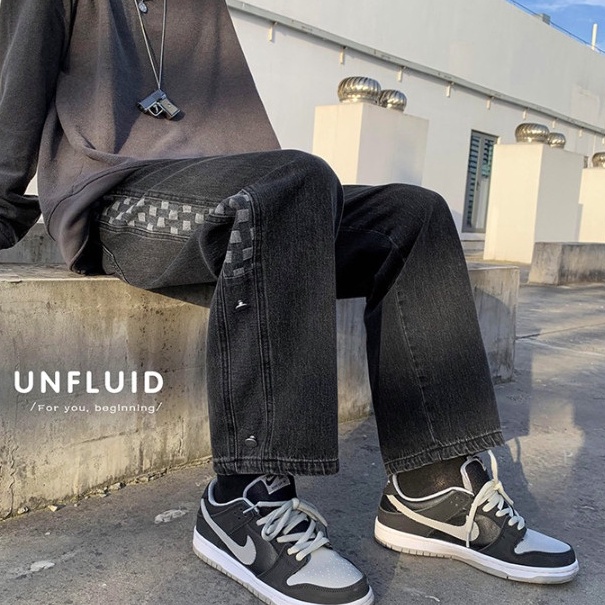 Quần jean nam dài ống rộng thời trang dành cho Hàn Quốc quần bò nam đẹp Simple baggy jean nam Fashion quần jean ống rộng unisex
