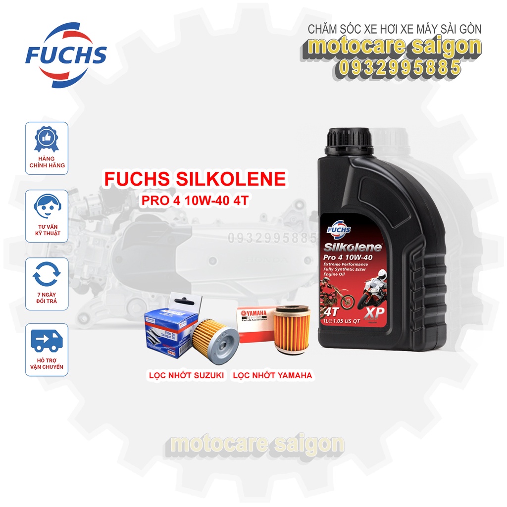 (TẶNG LỌC NHỚT SU/YA CHÍNH HÃNG) Nhớt FUCHS Silkolene pro4 10w40