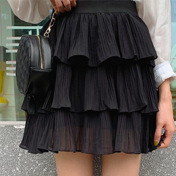 CHÂN VÁY XÒE NGẮN CẠP CHUN 3 TẦNG DẬP LY BÁNH BÈO | BigBuy360 - bigbuy360.vn