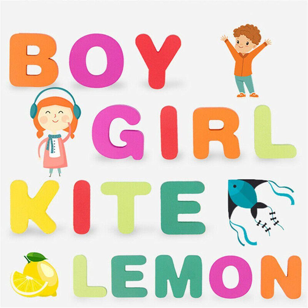 LUOL Đồ chơi trẻ em Xếp Hình Chữ Cái Và Số Bằng Gỗ Dành Cho Bé