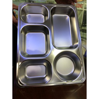 Khay 5 Ngăn Inox Có nắp Đậy