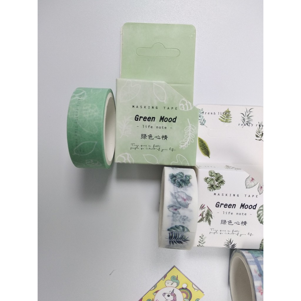 Băng dính trang trí - Washi Tape Gree mood