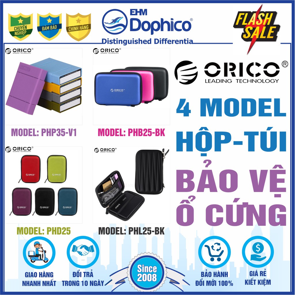 4 Model Hộp bảo vệ ổ cứng Orico 2.5”/3.5” – PHP35-V1/PHB25-BK/PHD25/PHL25-BK – Bảo vệ tối ưu cho HDD/SSD