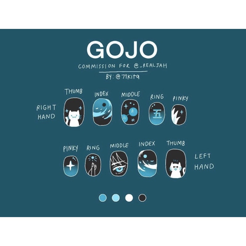 Móng úp tiện lợi hoạ tiết Gojo Satoru JJK