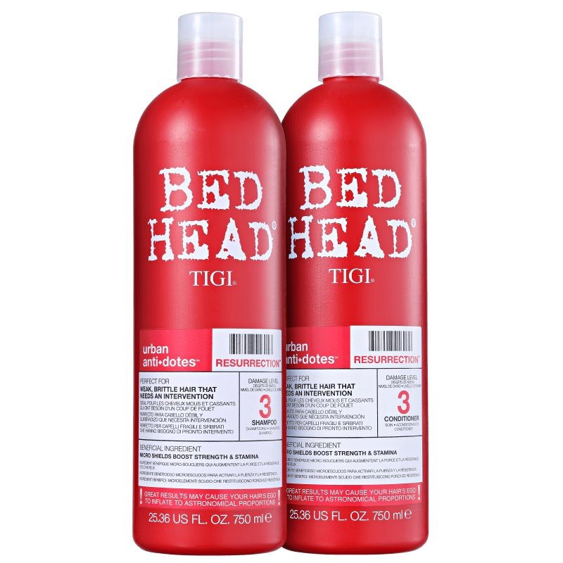 Cặp dầu gội, dầu xả Tigi Bed Head Resurrection số 3 750ml*2 dành cho tóc hư tổn, hàng chính hãng