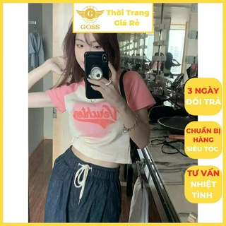 Áo Thun Nữ Kiểu Baby Tee In Hình Kẹo Ngọt Phối Màu Tay Siêu Cute GOSS GA102 Áo Phông Nữ Chất Mát Tay Raglan