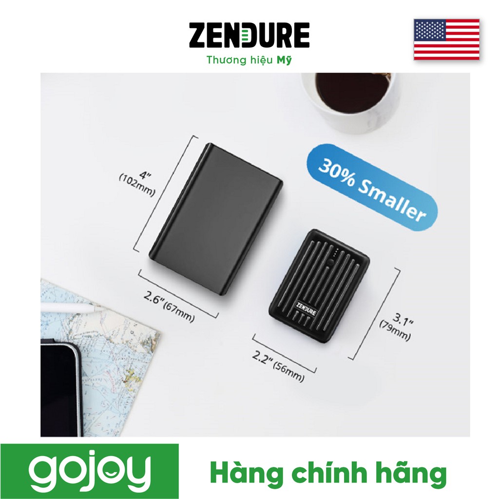 Pin dự phòng siêu nhỏ 10.000mAh typeC ZENDURE ZDSM10PD - Bảo hành chính hãng 2 năm