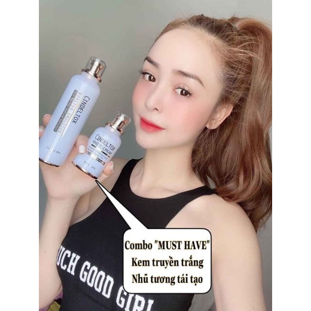 Bộ dưỡng trắng Cindeltox Kem truyền trắng + Nhũ tương Cindeltox chính hãng Hàn Quốc