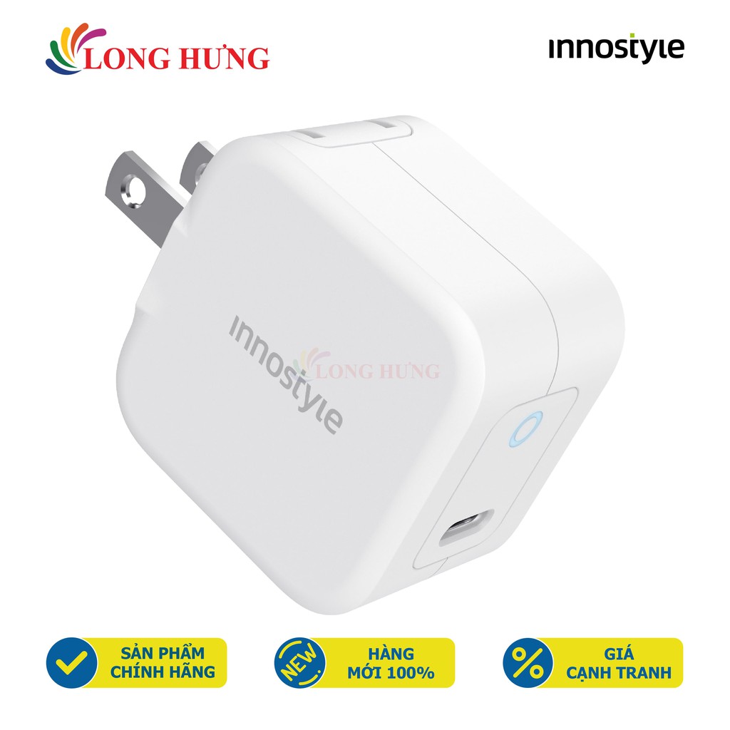Cốc sạc Innostyle Minigo III 1Type-C PD20W IC20PDWHI - Hàng chính hãng - Thiết kê nhỏ gọn 1 cổng Type-C tiện lợi