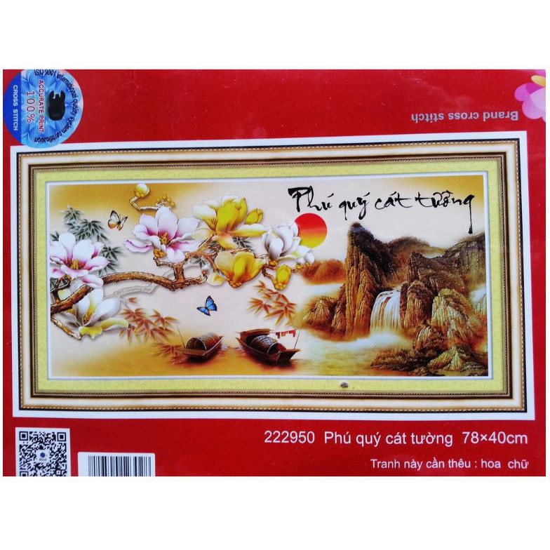 Tranh thêu chữ thập phong cảnh cỡ nhỏ 3D