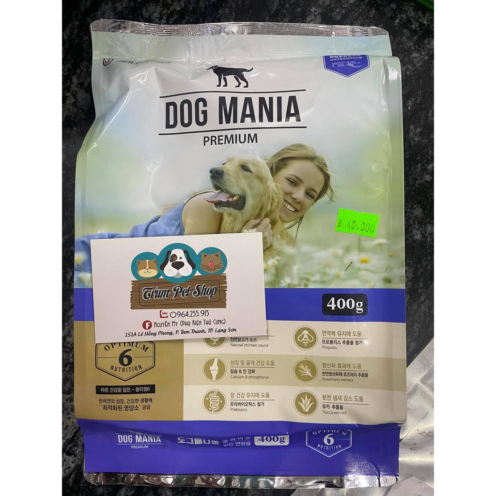 thức ăn chó dog mania premium 400gr