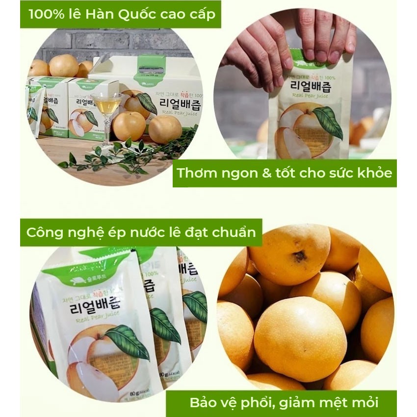 Nước Ép Lê Hàn Quốc Nguyên Chất Slowfood (30 bịch x 78ml)