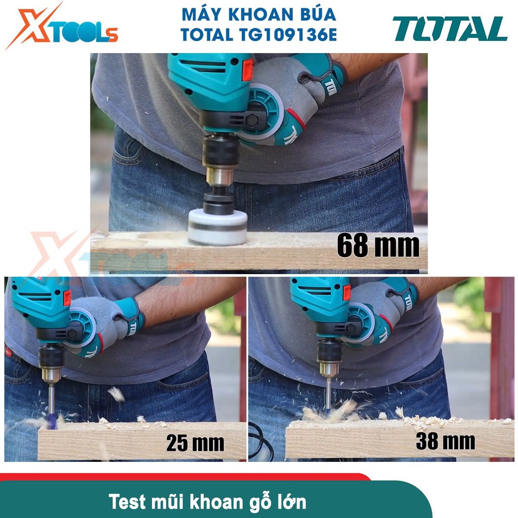 Máy khoan cầm tay TOTAL TG109136E 850W, chức năng khoan động lực công tắc đảo chiều khoan tối đa 13mm[CHÍNH HÃNG][XTOOLS