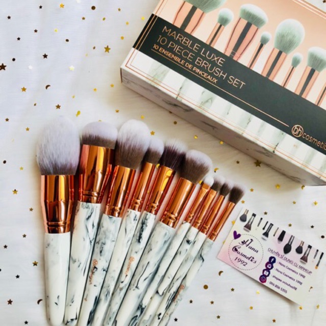 Bộ cọ cao cấp BH cosmetics Marble Luxs brushes 10 cây