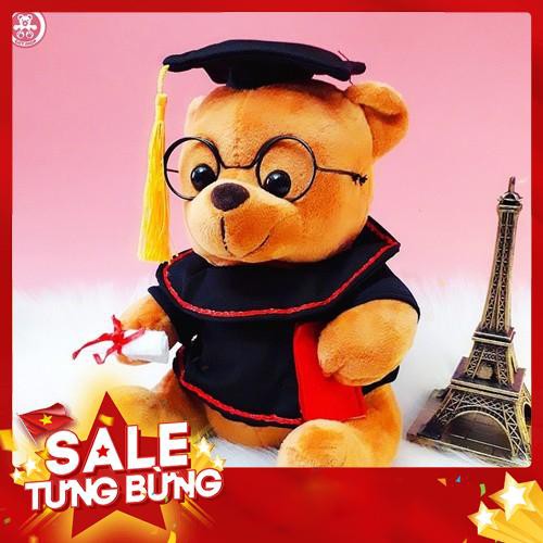Gấu Bông Tốt Nghiêp - Gấu Bông Cử Nhân Lông Mịn 25cm - Qùa lưu niệm