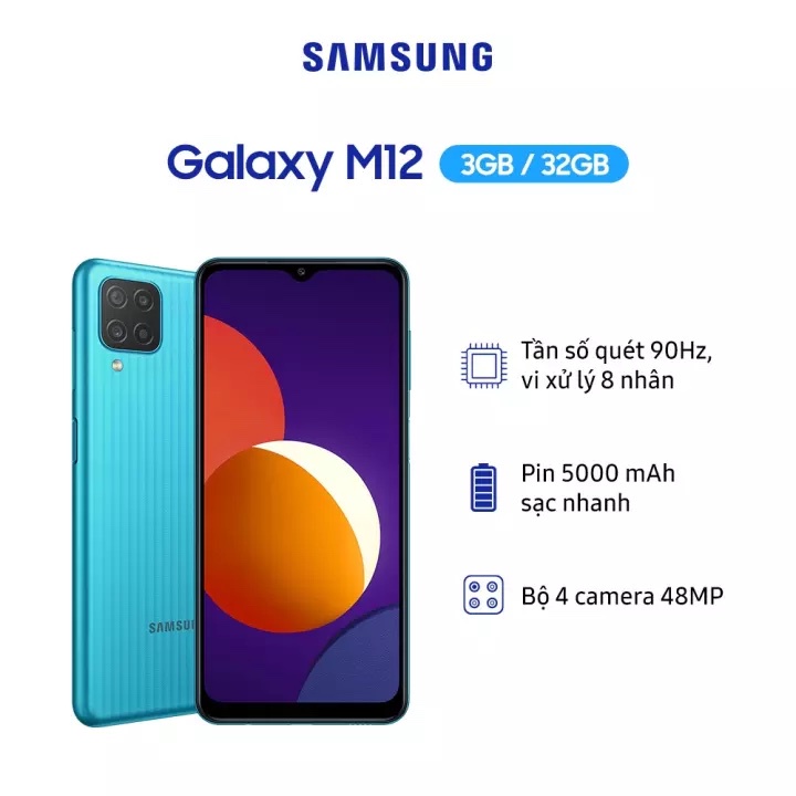 Điện Thoại Samsung Galaxy M12 (3GB/32GB) - Hãng Phân Phối Chính Thức