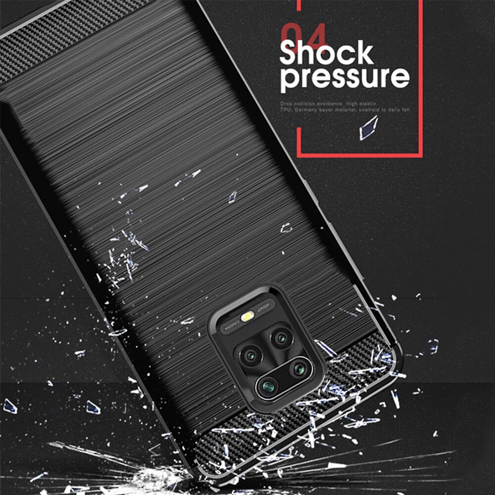 Ốp điện thoại TPU mềm sợi carbon chống sốc cho Xiaomi Redmi Note 9s Note 9 Pro