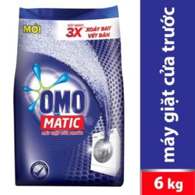 Bột Giặt OMO Matic Cho Máy Giặt Cửa Trước Hộp 6Kg (màu xanh)