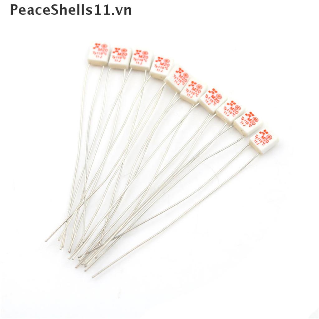 [PeaceShells11] 10 Chiếc Mới M20 TF 115°C Cầu Chì Nhiệt 250V 2A 0 0 0 0 0