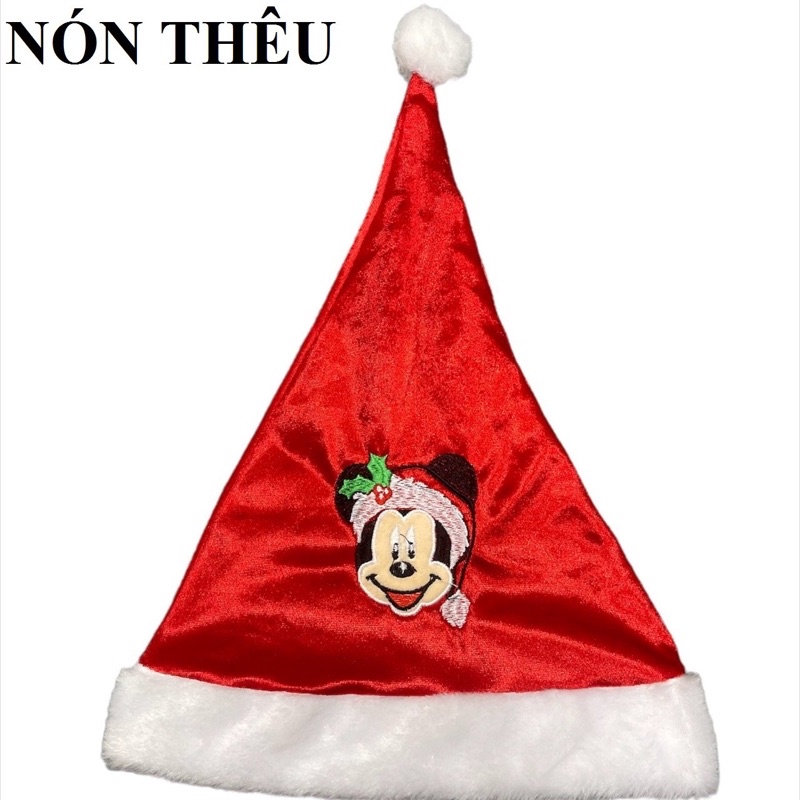 Nón nhung thêu hình