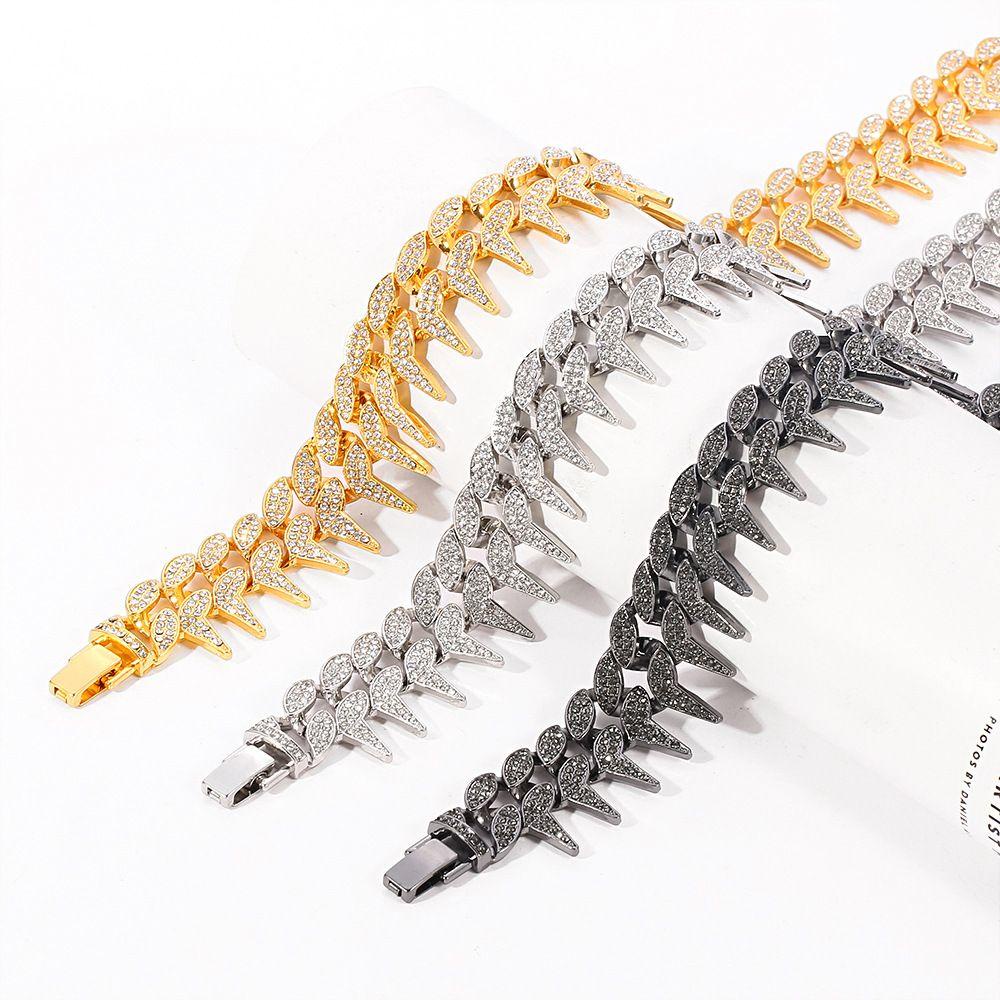 BSUNS Toàn Bộ Vòng Tay Đính Đá Lấp Lánh Phong Cách Hip Hop Đường Kính 15mm