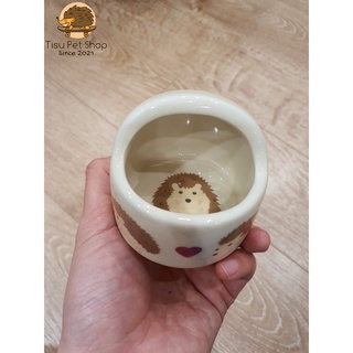 Bát ăn sứ hình nhím siêu xinh cho hamster, nhím cảnh