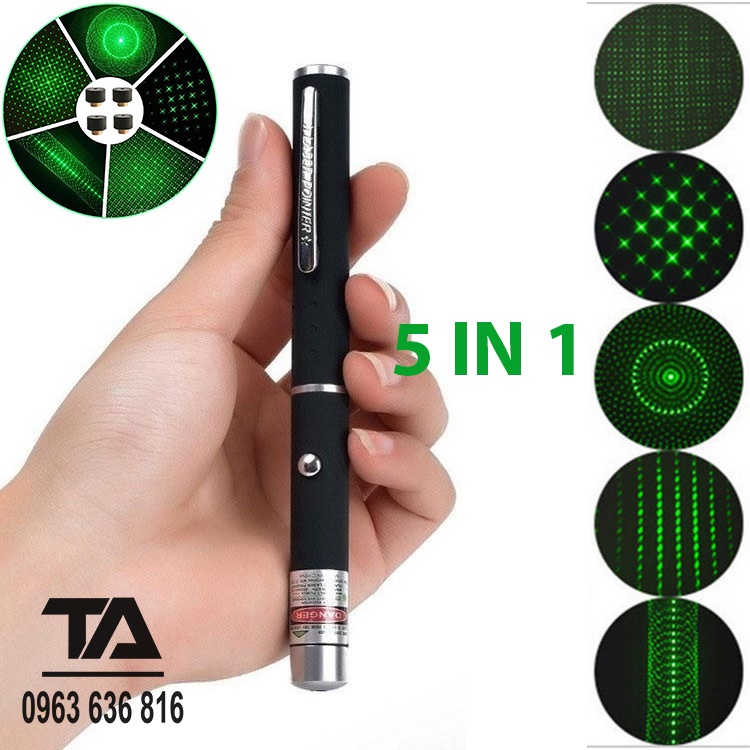 Bút Laser 360 Độ Ánh Sáng Xanh Lá, Tím/ Cực Sáng/ Mạnh Mẽ Dùng Khi Đi Du Lịch