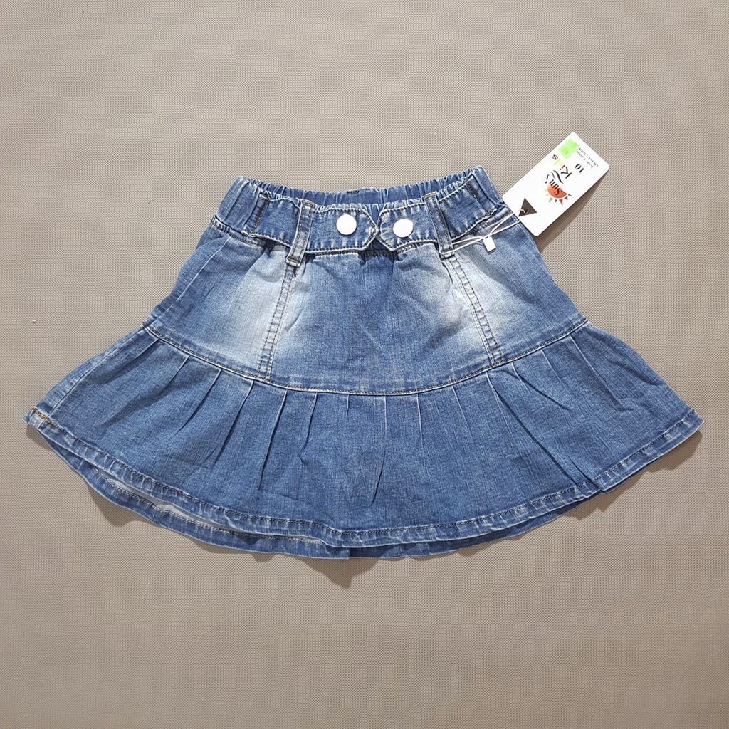 Váy quần jean xếp ly phong cách hàn quốc cho bé gái 18-50kg