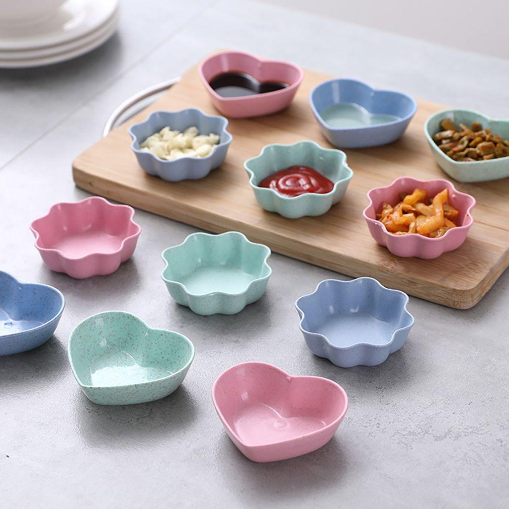 Đĩa Đựng Gia Vị Bằng Chất Liệu Rơm Lúa Mì + PP Siêu Nhẹ Chống Rơi Tiện Dụng Cho Nhà Bếp