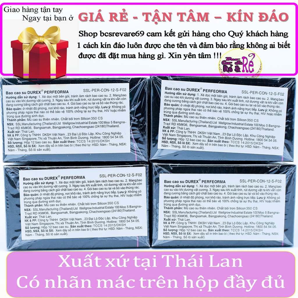 [DEAL HOT] COMBO 4 Hộp 48 cái Bao Cao Su KÉO DÀI CUỘC YÊU Durex Performa